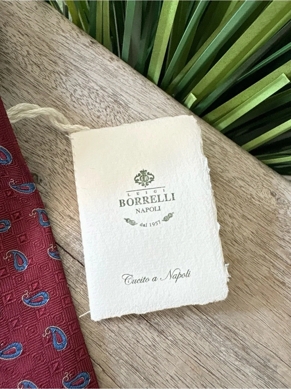 Luigi Borrelli Silk Paisley Tie in Burgundy
